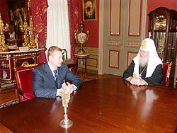 Состоялась встреча Предстоятеля Русской Православной Церкви с президентом республики Марий Эл.